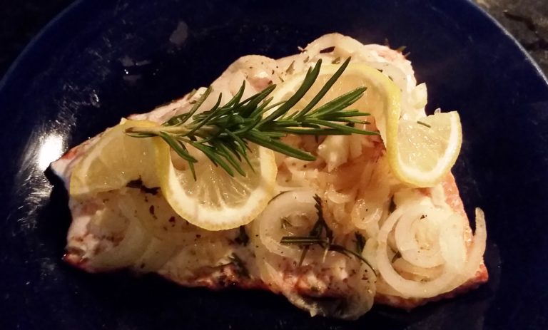 Garlic & Rosemary Pan-Roasted Salmon
